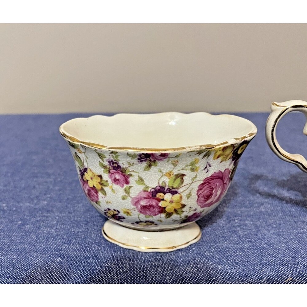 Vintage James Kent Ltd Longton Rapture Pattern #3007 Creamer And Sugar Bowl - Picture 3 of 11